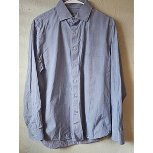Kenneth Cole Checkered Dress Shirt Long Sleeve Button‎ Down Blue White